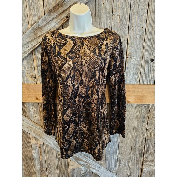 Carole Little Tops - Carole little petite small PS animal print velour soft blouse career casual